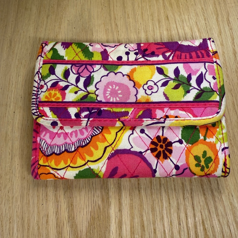 Vera Bradley Tri-Fold Wallet Pink Floral